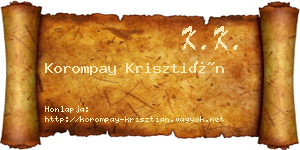 Korompay Krisztián névjegykártya